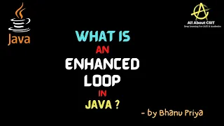 Enhanced For Loop lec 22 Java Tutorial BhanuPriya