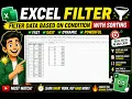 Excel FILTER Formula with Sorting Filter Data Based on Condition Hindi