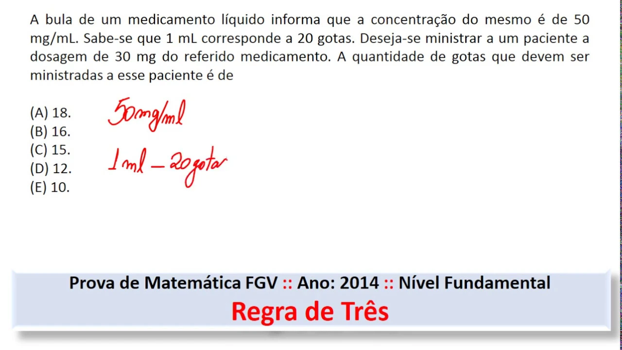Regra de Três #FGV Q27 2014 Prova de Matemática #Concurso
