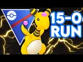 CRAZY 15 WINS IN A ROW with Ampharos in the Great League at Legend ELO Pokemon GO Battle League