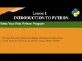 Lesson 1 Introduction to Python programming language - Free Python Course January 9 2024