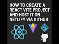 React js Project Setup Build Push to GitHub Host on Netlify