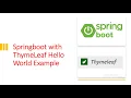 spring boot with thymeleaf hello world example