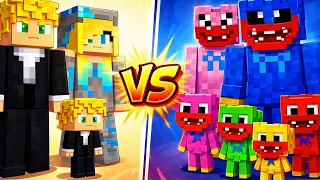 FAMILIA HUGGYS VS FAMILIA RICA NO MINECRAFT