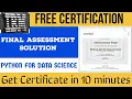 IBM final Assessment Solutions Python for Data Science free certificate course