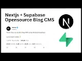 Build a Blog CMS using Nextjs Supabase TipTap