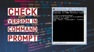 How to check the version of python through command prompt - Command prompt