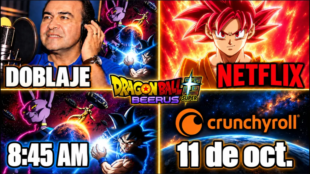 DRAGON BALL SUPER BEERUS FECHAS Y HORARIOS NETFLIX Y CRUNCHYROLL ¿QUE CAMBIOS TENDRÁ DOBLAJE LATINO?