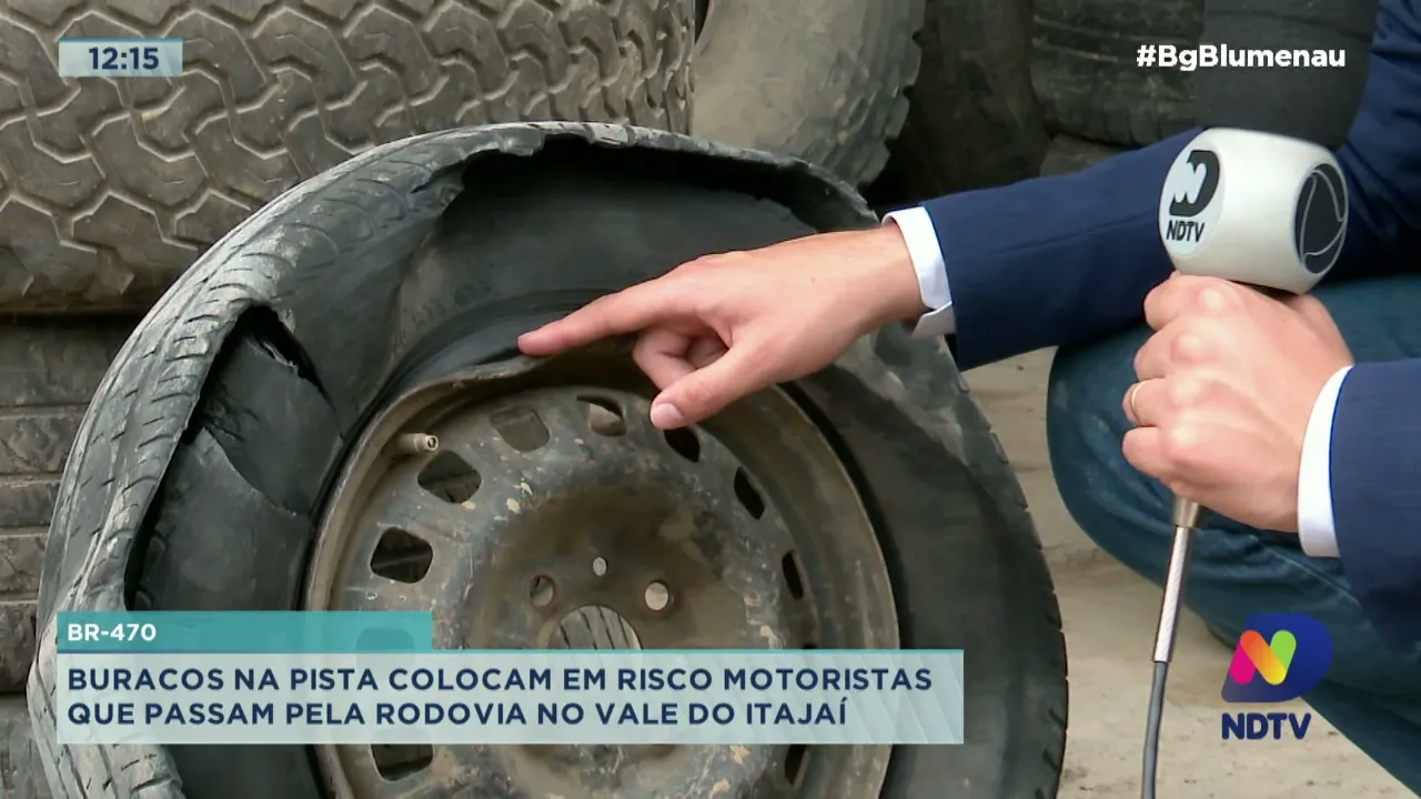 BR-470:buracos na pista colocam em risco motoristas que passam pela rodovia no Vale do Itajaí