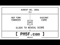 New York Yankees NYY Chicago Cubs CHC MLB Final Box Score AUGUST 02 2026