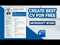 Create a Professional ATS Resume in MS Word Modern CV Design Tutorial 2026 FREE Template