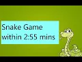 Snake Game with Python Turtle Graphics within 2 55 mins Python project write2code