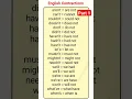 English Contractions contracted words