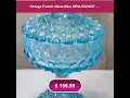 Vintage Fenton Glass Blue OPALESCENT HOBNAIL FOOTED Covered Compote Candy Dish