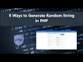 8 Ways to Generate Random String in PHP Tutorial DEMO