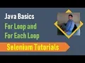 20 Java Basics for Selenium - Java For Loops and For-Each Loops