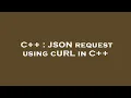 C JSON request using cURL in C