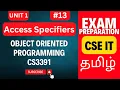 Access Specifiers in Java CS3391 Object Oriented Programming Anna University Unit 1