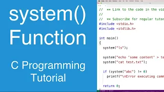 system Function To Run Shell Commands C Programming Tutorial