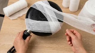 Don't throw away your old pan, and transform them into a great DIY idea with bandage!