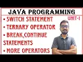 Java Programming in Telugu Switch Statements operators JNTU R-16 R-18 R-22