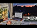 Download Lagu 3 HOUR STUDY WITH ME | Golden SUNSET, Background noise, 10-min break, No Music