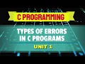 Types of Errors Syntax Logical and Run-time Errors