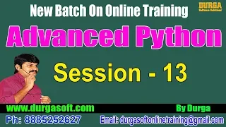 Advanced Python Operator Overloading Part - 2 by Durga On 26-07-2018