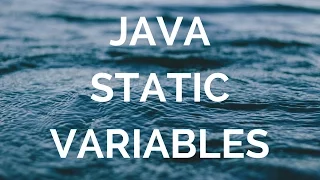 Java static variables java class variables manohar academy