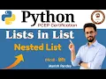 42 Lists in List in Python Nested List Python PCEP Certification PCEP-30-02