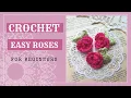 Lagu CROCHET ROSE🌺💕 Easy and fast HOW TO crochet ♥ Step by step tutorial ♥ Slow Crochet for beginners 🌺
