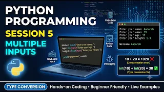 Python Programming Series Session 5 Input Output Type Conversion Complete Class