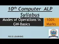 Mode of Operation in GW BASIC Computer Science Class 10