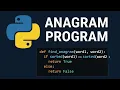 Anagram Program in Python Check if Two Strings Are Anagrams Python Interview Question