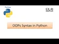 Object Oriented Programming in Python Syntax Object and class in Hindi
