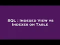 SQL Indexed View vs Indexes on Table