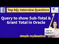 Query to Show Sub-Total and Grant Total Ep-3 Top 20 SQL Interview Questions PJ ANALYTICS