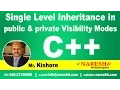 Single Level Inheritance in public private Visibility Modes C Tutorial Mr Kishore