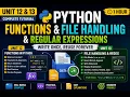 Python Programming Course Functions File Handling Regex Complete Lecture