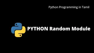 Python Random Module Python Programming in Tamil