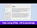 How to Create Tabs Layout using HTML CSS JavaScript