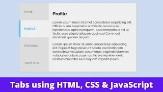 How to Create Tabs Layout using HTML CSS JavaScript