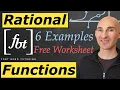 Sketching Rational Functions Step by Step 6 Examples