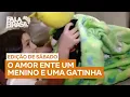 Lagu Menino leva gata escondida em viagem de 400 km e convence a mãe a adotá-la
