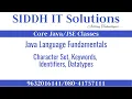 Java Keywords Identifiers Data types Core Java JSE Part1