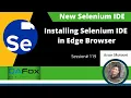 New Selenium IDE Installation in Edge Browser Part 119