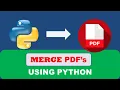 Merge Multiple PDFs for Free Using Python - Python Project Beginner to Advance