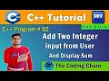C Program 2 How to add two integer input from user and display sum output screen