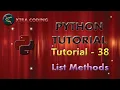 Python Tutorial 38 More methods on lists