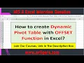 How to create dynamic Pivot Table with OFFSET in Excel